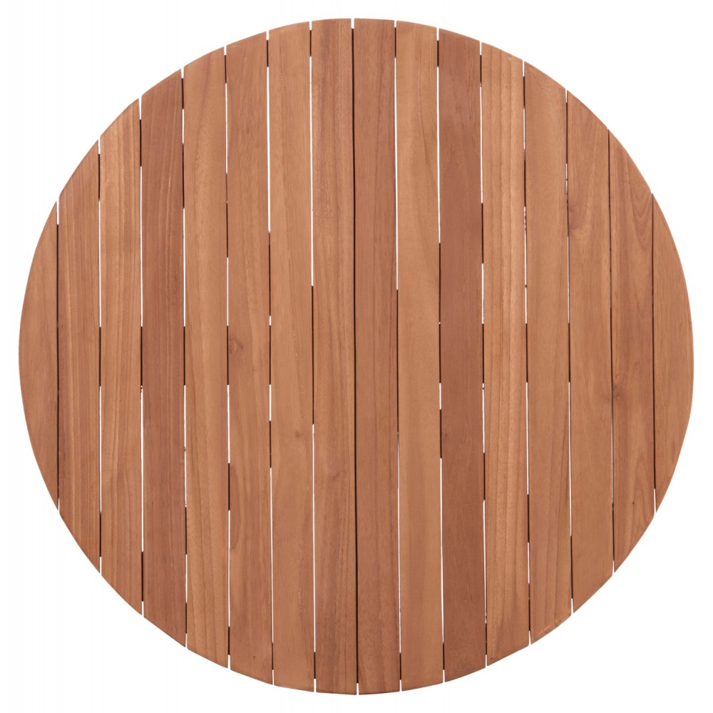 ΕΠΙΦΑΝΕΙΑ ΤΡΑΠΕΖΙΟΥ ΣΤΡΟΓΓΥΛΗ HM18134 ΞΥΛΟ TEAK--ΦΥΣΙΚΟ Φ80x4(πάχος)εκ.