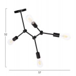 ΦΩΤΙΣΤΙΚΟ ΟΡΟΦΗΣ 4-ΦΩΤΟ LIGHTY HM7405.11 ΜΕΤΑΛΛΟ ΣΕ ΜΑΥΡΟ 57x5x52Υεκ.