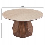 ΤΡΑΠΕΖΙ ΣΑΛΟΝΙΟΥ VENERA HM18441 ΚΕΡΑΜΙΚΟ TOP ΟΨΗ ΤΡΑΒΕΡΤΙΝΑΣ-MDF ΚΑΡΥΔΙ Φ80x42Υεκ.
