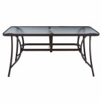 ΤΡΑΠΕΖΙ BRUNO 150X90Χ75Υεκ. ΜΕΤΑΛΛΙΚΟ ΟΡΘΟΓΩΝΙΟ ΚΑΦΕ ΜΕ ΤΡΥΠΑ ΟΜΠΡΕΛΑΣ Φ38 HM5145.12