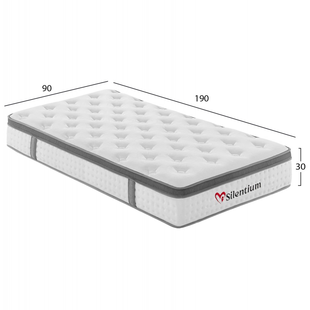 ΣΤΡΩΜΑ ΜΟΝΟ SILENTIUM HM749.01 POCKET SPRINGS--ΛΕΥΚΟ 90x190x30Υεκ.