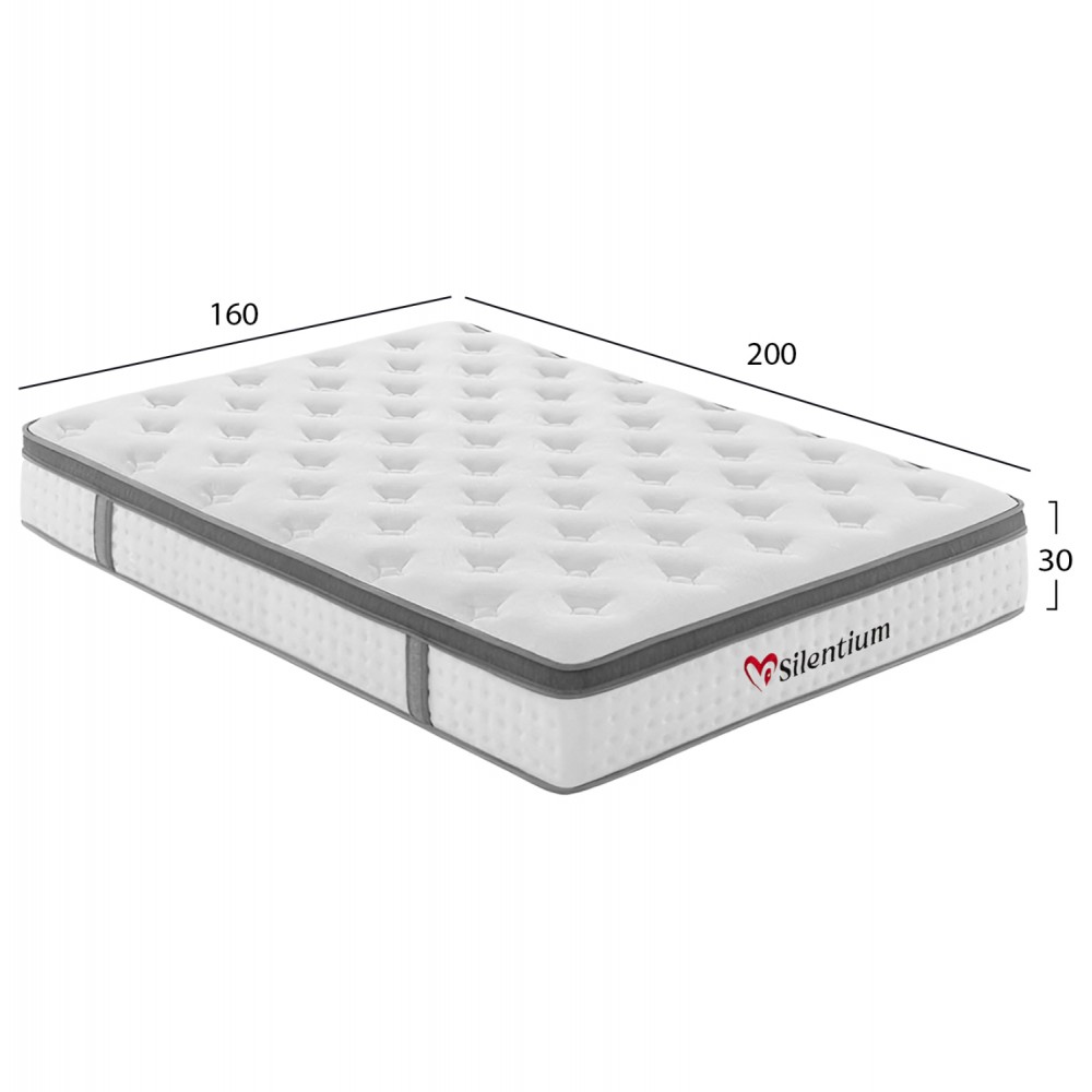 ΣΤΡΩΜΑ ΔΙΠΛΟ SILENTIUM HM749.06 POCKET SPRINGS--ΛΕΥΚΟ 160x200x30Υεκ.