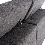 ΚΑΝΑΠΕΣ ΔΕΞΙΑ ΓΩΝΙΑ 5Θ ΜΕ RECLINE LUNARIS HM3316.01R ΓΚΡΙ ΥΦΑΣΜΑ 307x267x94Yεκ