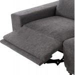 ΚΑΝΑΠΕΣ ΔΕΞΙΑ ΓΩΝΙΑ 5Θ ΜΕ RECLINE LUNARIS HM3316.01R ΓΚΡΙ ΥΦΑΣΜΑ 307x267x94Yεκ