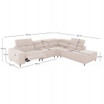 ΚΑΝΑΠΕΣ ΔΕΞΙΑ ΓΩΝΙΑ 5Θ ΜΕ RECLINE LUNARIS HM3316.02R ΕΚΡΟΥ ΥΦΑΣΜΑ 307x267x94Yεκ