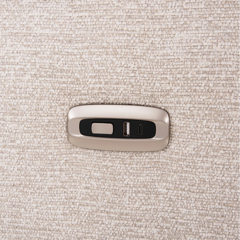 ΚΑΝΑΠΕΣ ΔΕΞΙΑ ΓΩΝΙΑ 5Θ ΜΕ RECLINE LUNARIS HM3316.02R ΕΚΡΟΥ ΥΦΑΣΜΑ 307x267x94Yεκ