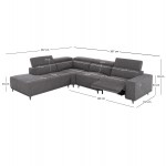 ΚΑΝΑΠΕΣ ΑΡΙΣΤΕΡΗ ΓΩΝΙΑ 5Θ ΜΕ RECLINE LUNARIS HM3316.01L ΓΚΡΙ ΥΦΑΣΜΑ 307x267x94Yεκ