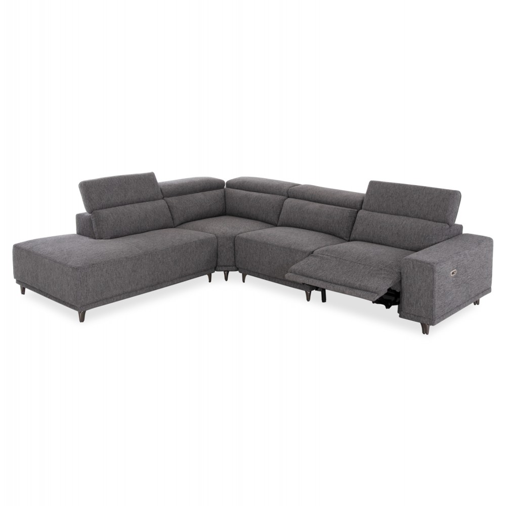 ΚΑΝΑΠΕΣ ΑΡΙΣΤΕΡΗ ΓΩΝΙΑ 5Θ ΜΕ RECLINE LUNARIS HM3316.01L ΓΚΡΙ ΥΦΑΣΜΑ 307x267x94Yεκ