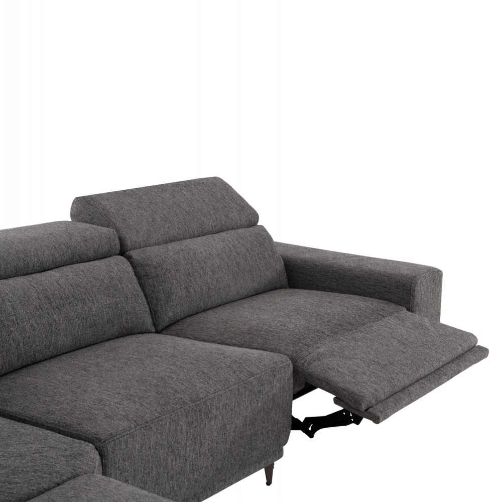 ΚΑΝΑΠΕΣ ΑΡΙΣΤΕΡΗ ΓΩΝΙΑ 5Θ ΜΕ RECLINE LUNARIS HM3316.01L ΓΚΡΙ ΥΦΑΣΜΑ 307x267x94Yεκ