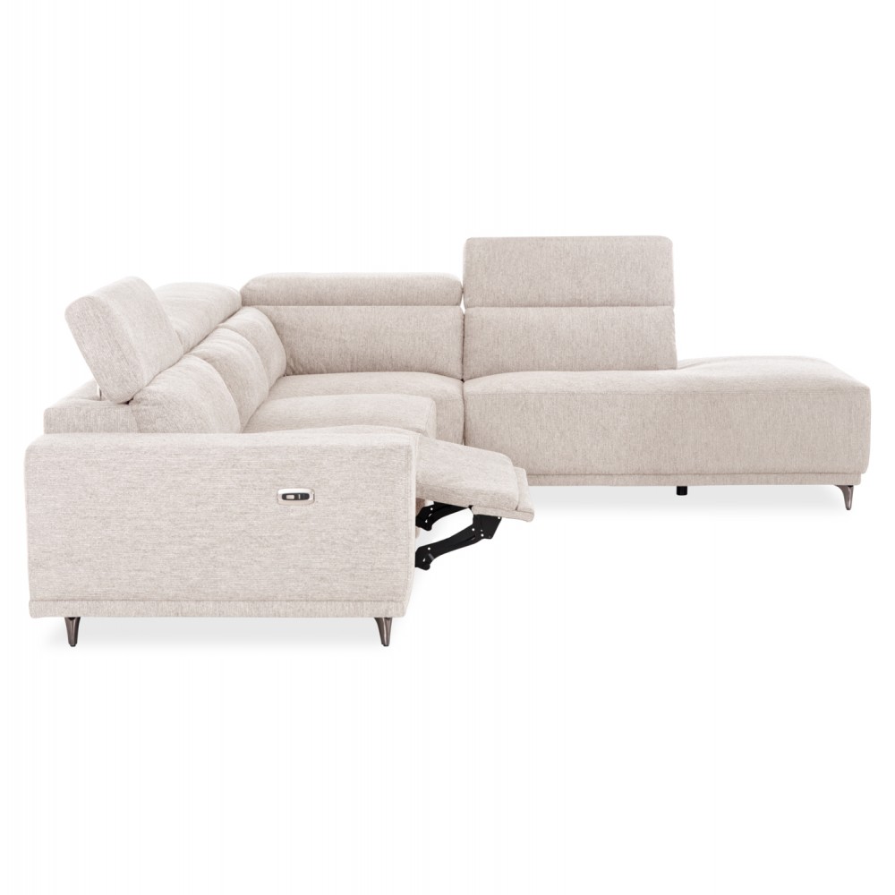 ΚΑΝΑΠΕΣ ΑΡΙΣΤΕΡΗ ΓΩΝΙΑ 5Θ ΜΕ RECLINE LUNARIS HM3316.02L ΕΚΡΟΥ ΥΦΑΣΜΑ 307x267x94Yεκ