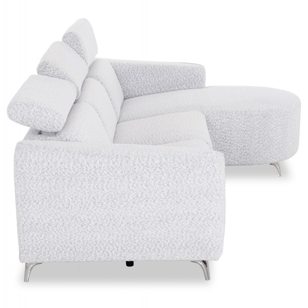 ΚΑΝΑΠΕΣ ΔΕΞΙΑ ΓΩΝΙΑ 3Θ ΜΕ RECLINE VALENTE HM3317.01R ΑΝΟΙΧΤΟ ΓΚΡΙ ΥΦΑΣΜΑ 275x160x104Yεκ