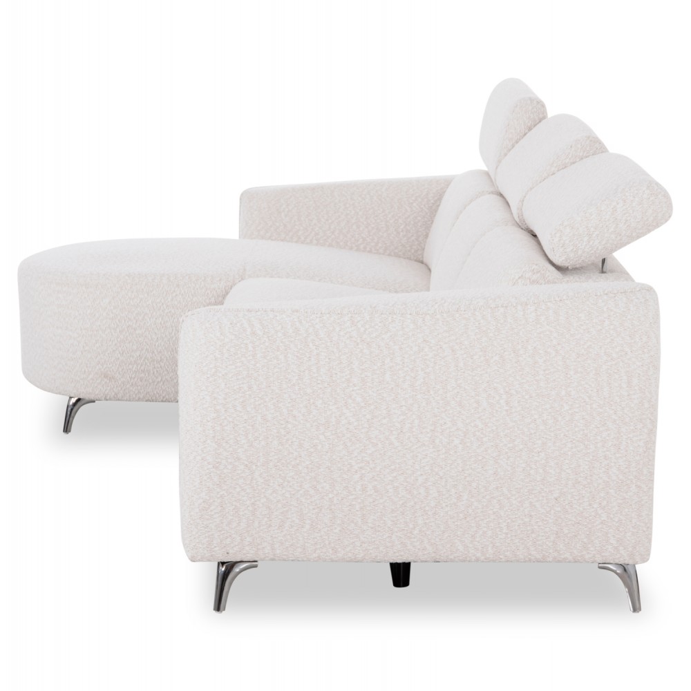 ΚΑΝΑΠΕΣ ΑΡΙΣΤΕΡΗ ΓΩΝΙΑ 3Θ ΜΕ RECLINE VALENTE HM3317.02L ΜΠΕΖ ΥΦΑΣΜΑ 275x160x104Yεκ