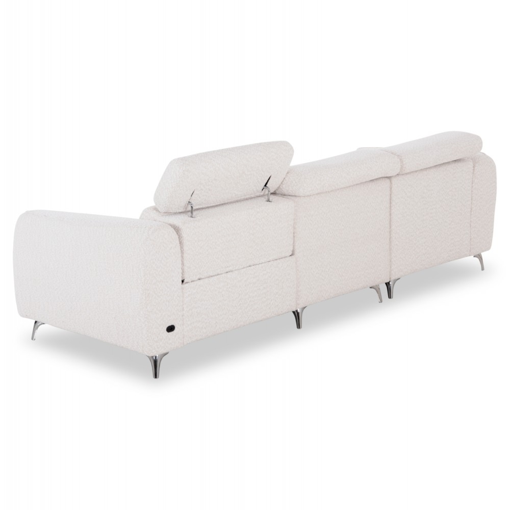 ΚΑΝΑΠΕΣ ΑΡΙΣΤΕΡΗ ΓΩΝΙΑ 3Θ ΜΕ RECLINE VALENTE HM3317.02L ΜΠΕΖ ΥΦΑΣΜΑ 275x160x104Yεκ