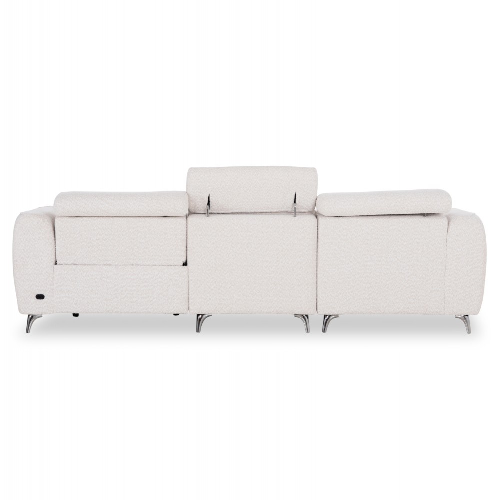 ΚΑΝΑΠΕΣ ΑΡΙΣΤΕΡΗ ΓΩΝΙΑ 3Θ ΜΕ RECLINE VALENTE HM3317.02L ΜΠΕΖ ΥΦΑΣΜΑ 275x160x104Yεκ