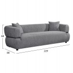 ΚΑΝΑΠΕΣ 3-ΘΕΣΙΟΣ ARCTIS HM3327.01 ΓΚΡΙ ΥΦΑΣΜΑ 229x88x88Υεκ.