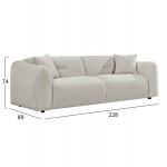 ΚΑΝΑΠΕΣ 3-ΘΕΣΙΟΣ JUNOA HM3333.02 ΕΚΡΟΥ ΥΦΑΣΜΑ 228x89x74Υεκ