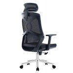 ΚΑΡΕΚΛΑ ΓΡΑΦΕΙΟΥ FLEXORA HM1213.01 ΜΑΥΡO MESH-ΒΑΣΗ ΧΡΩΜΙΟΥ 60x63x125Υεκ