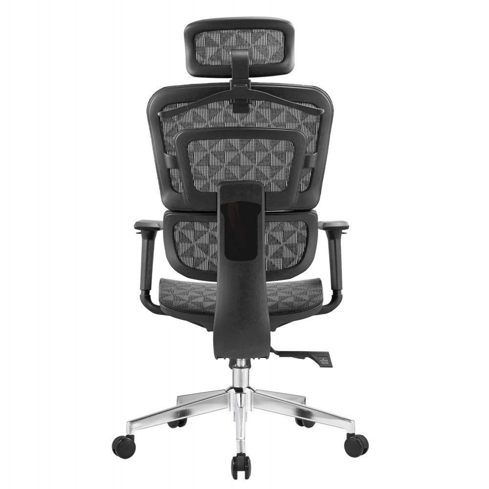 ΚΑΡΕΚΛΑ ΓΡΑΦΕΙΟΥ MODEN HM1215.01 ΜΑΥΡO MESH--ΒΑΣΗ ΧΡΩΜΙΟΥ 68x69x126Υεκ