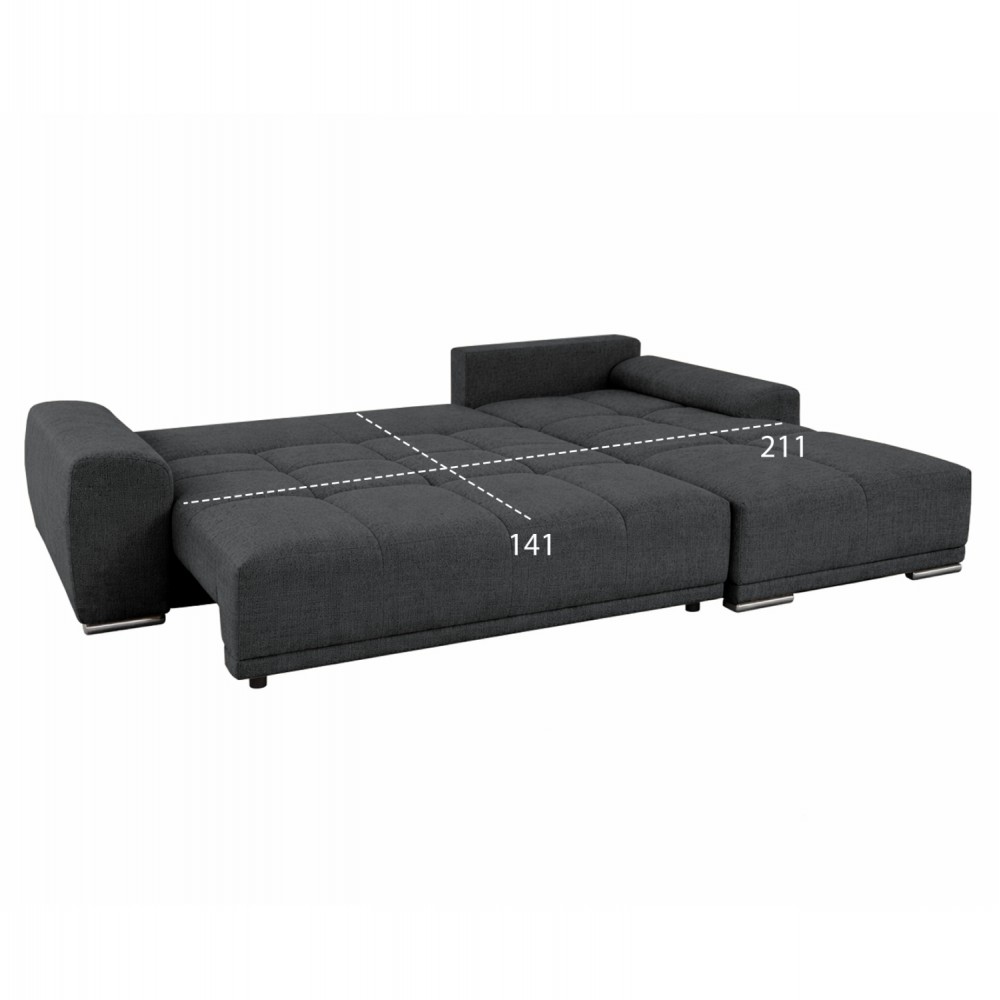 ΚΑΝΑΠΕΣ ΚΡΕΒΑΤΙ ΔΕΞΙΑ ΓΩΝΙΑ COMFYRA HM3336.01R ΓΚΡΙ ΥΦΑΣΜΑ 270x181x75Υεκ