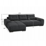 ΚΑΝΑΠΕΣ ΚΡΕΒΑΤΙ ΑΡΙΣΤΕΡΗ ΓΩΝΙΑ COMFYRA HM3336.01L ΓΚΡΙ ΥΦΑΣΜΑ 270x181x75Υεκ