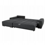 ΚΑΝΑΠΕΣ ΚΡΕΒΑΤΙ ΑΡΙΣΤΕΡΗ ΓΩΝΙΑ COMFYRA HM3336.01L ΓΚΡΙ ΥΦΑΣΜΑ 270x181x75Υεκ