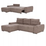 ΚΑΝΑΠΕΣ ΚΡΕΒΑΤΙ ΑΡΙΣΤΕΡΗ ΓΩΝΙΑ COMFYRA HM3336.03L ΜΠΕΖ ΥΦΑΣΜΑ 268x180x83Υεκ