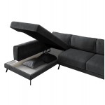 ΚΑΝΑΠΕΣ ΚΡΕΒΑΤΙ ΑΡΙΣΤΕΡΗ ΓΩΝΙΑ ZENORA HM3337.01L ΣΚΟΥΡΟ ΓΚΡΙ ΥΦΑΣΜΑ 303x214x80Υεκ