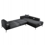 ΚΑΝΑΠΕΣ ΚΡΕΒΑΤΙ ΔΕΞΙΑ ΓΩΝΙΑ ZENORA HM3337.01R ΣΚΟΥΡΟ ΓΚΡΙ ΥΦΑΣΜΑ 303x214x80Υεκ