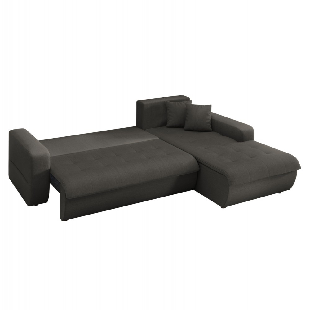 ΚΑΝΑΠΕΣ ΚΡΕΒΑΤΙ ΔΕΞΙΑ ΓΩΝΙΑ KANSO HM3338.01R ΓΚΡΙ ΥΦΑΣΜΑ 244x188x80Υεκ