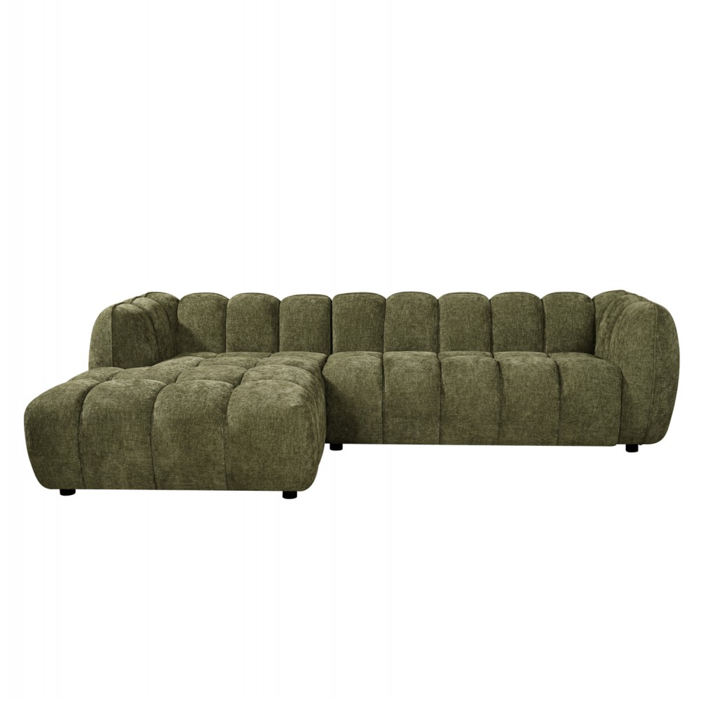 ΚΑΝΑΠΕΣ ΓΩΝΙΑ (ΑΡΙΣΤΕΡΗ) LYKKE HM3326.03L ΠΡΑΣΙΝΟ ΥΦΑΣΜΑ 280x83-160(η γωνία)x80Υεκ