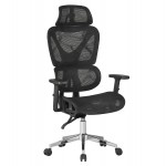 ΚΑΡΕΚΛΑ ΓΡΑΦΕΙΟΥ NOVAR HM1217.01 ΜΑΥΡO MESH--ΒΑΣΗ ΧΡΩΜΙΟΥ 51x49x129Υεκ