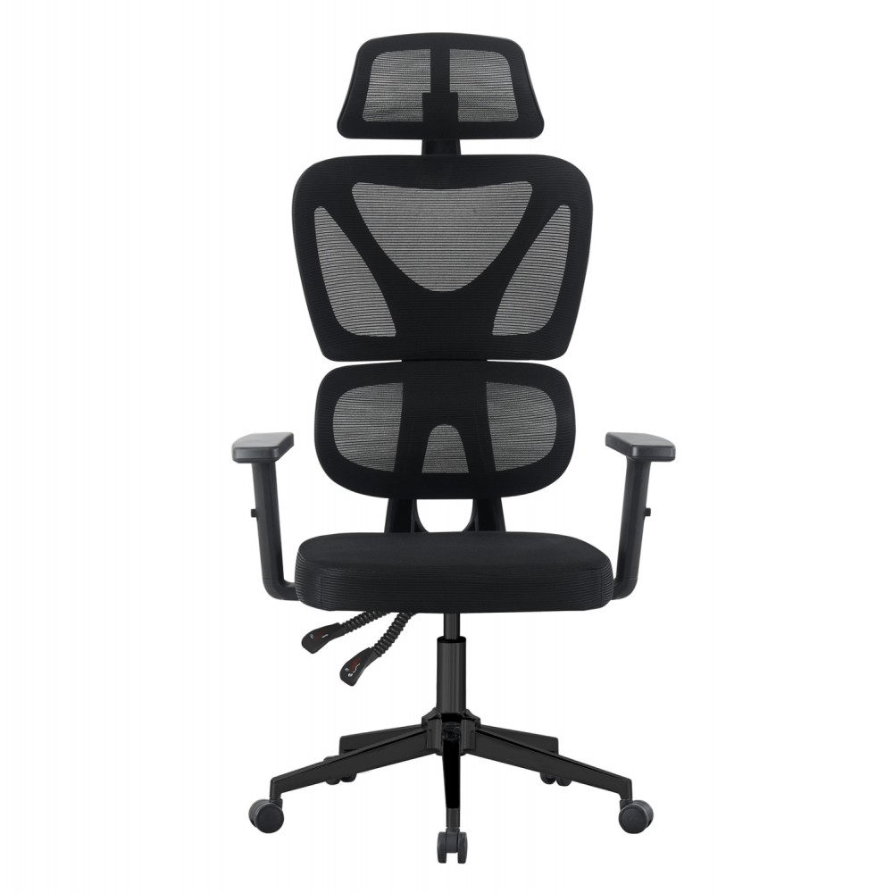 ΚΑΡΕΚΛΑ ΓΡΑΦΕΙΟΥ NOVAR HM1218.01 ΜΑΥΡO MESH--ΒΑΣΗ PP 51x49x121-129Υεκ