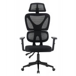 ΚΑΡΕΚΛΑ ΓΡΑΦΕΙΟΥ NOVAR HM1218.01 ΜΑΥΡO MESH--ΒΑΣΗ PP 51x49x121-129Υεκ