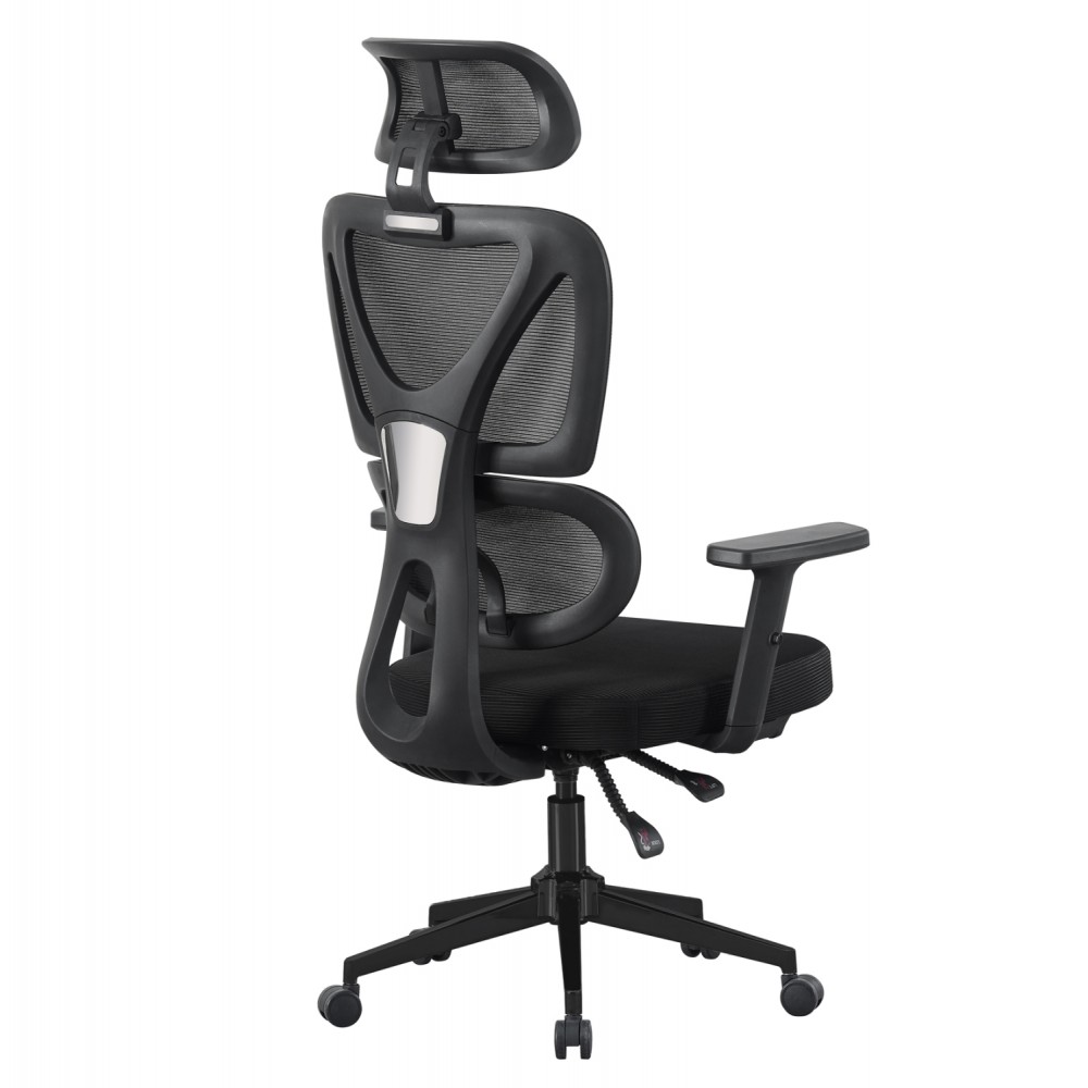 ΚΑΡΕΚΛΑ ΓΡΑΦΕΙΟΥ NOVAR HM1218.01 ΜΑΥΡO MESH--ΒΑΣΗ PP 51x49x121-129Υεκ