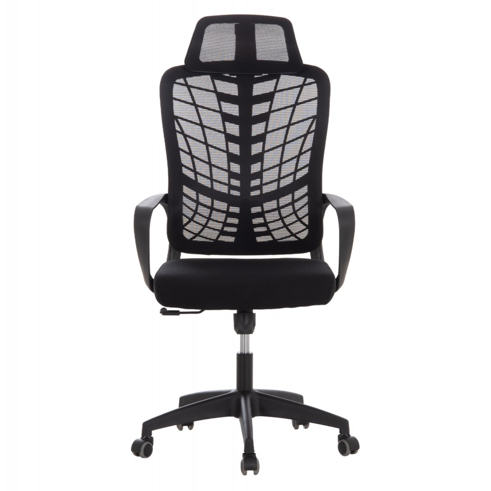 ΚΑΡΕΚΛΑ ΓΡΑΦΕΙΟΥ ELVAR HM1219.01 ΜΑΥΡO MESH--ΒΑΣΗ ΠΟΛΥΠΡΟΠΥΛΕΝΙΟΥ 63x56x125Υεκ