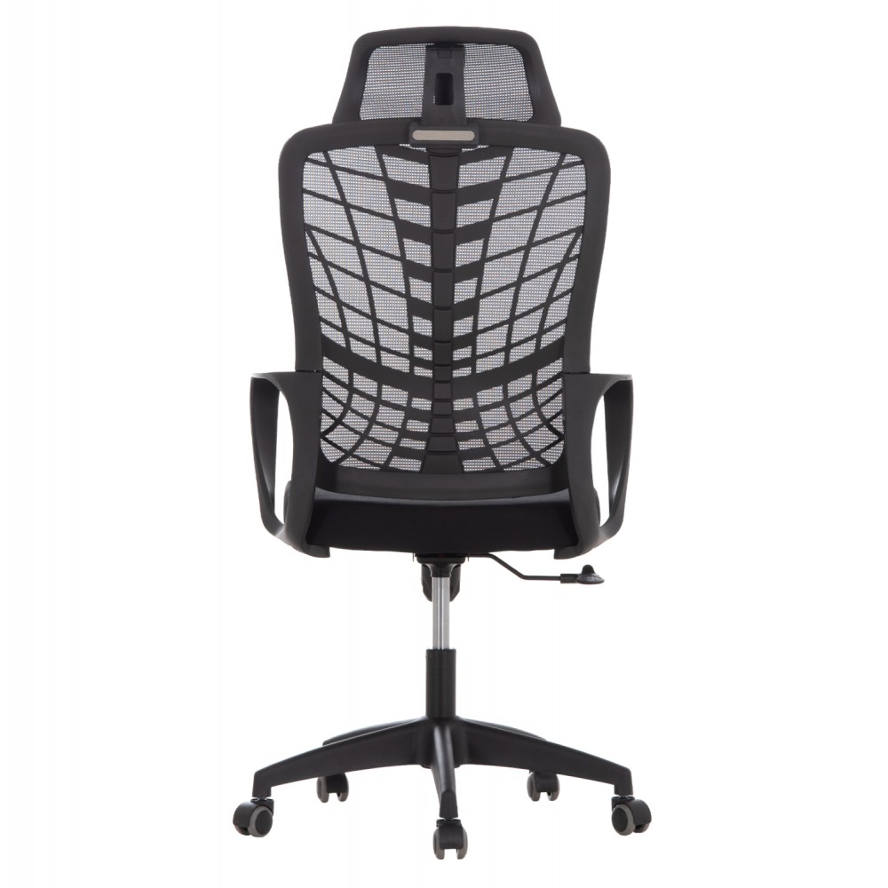 ΚΑΡΕΚΛΑ ΓΡΑΦΕΙΟΥ ELVAR HM1219.01 ΜΑΥΡO MESH--ΒΑΣΗ ΠΟΛΥΠΡΟΠΥΛΕΝΙΟΥ 63x56x125Υεκ