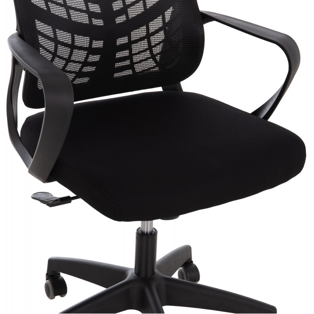ΚΑΡΕΚΛΑ ΓΡΑΦΕΙΟΥ ELVAR HM1219.01 ΜΑΥΡO MESH--ΒΑΣΗ ΠΟΛΥΠΡΟΠΥΛΕΝΙΟΥ 63x56x125Υεκ