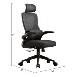 ΚΑΡΕΚΛΑ ΓΡΑΦΕΙΟΥ KESI HM1222.01 ΜΑΥΡO MESH & PP 61x62x125Υεκ.
