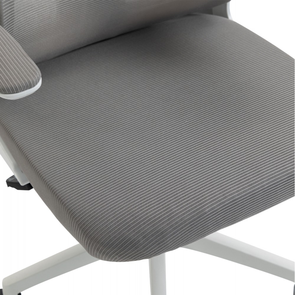 ΚΑΡΕΚΛΑ ΓΡΑΦΕΙΟΥ KESI HM1222.02 ΑΝΟΙΧΤΟ ΓΚΡΙ MESH--ΛΕΥΚΟ PP 52x50x122Υεκ.