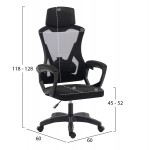 ΚΑΡΕΚΛΑ ΓΡΑΦΕΙΟΥ SALAS HM1223.01 ΠΟΛΥΠΡΟΠΥΛΕΝΙΟ & MESH--ΜΑΥΡΟ 60x60x118-128Υεκ