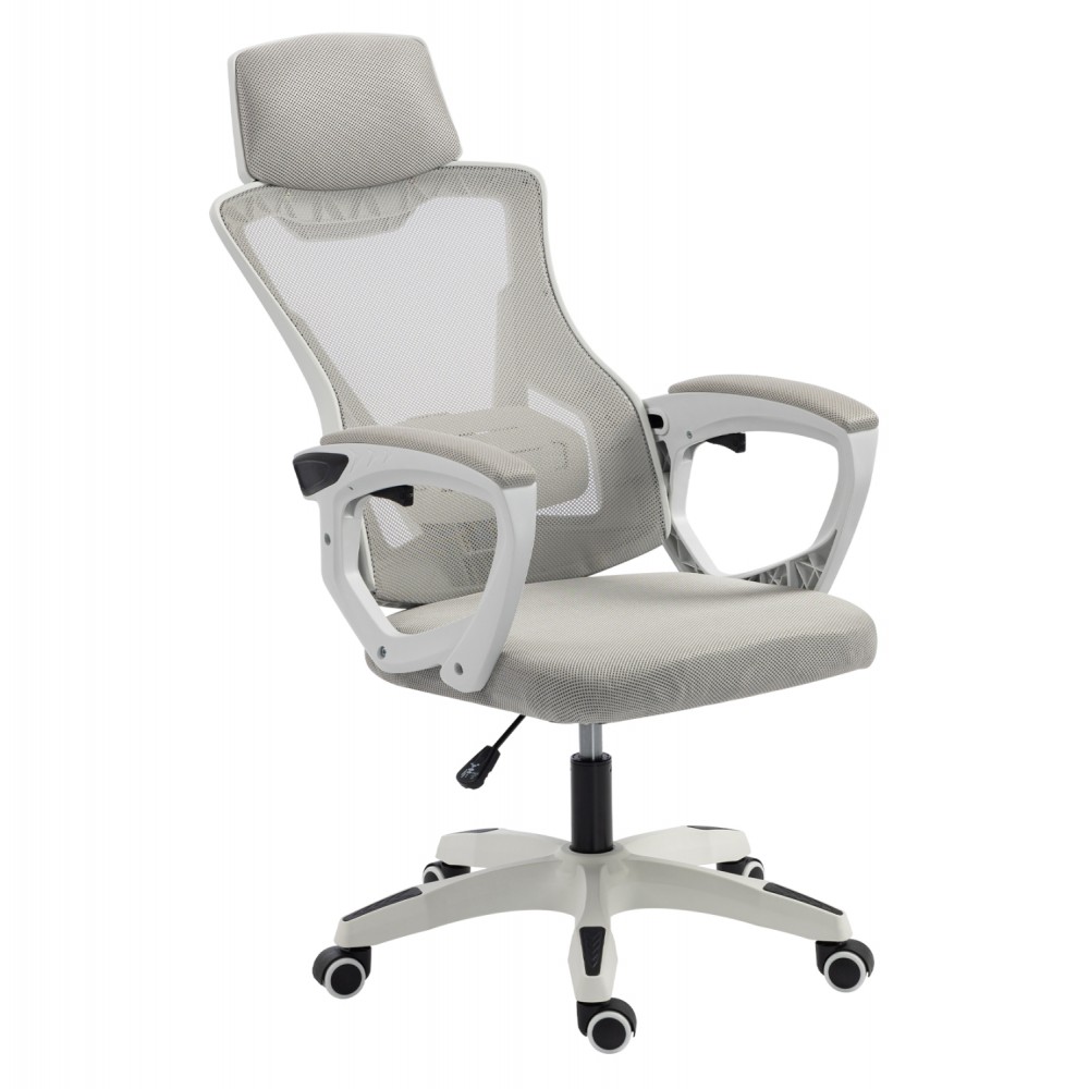 ΚΑΡΕΚΛΑ ΓΡΑΦΕΙΟΥ SALAS HM1223.02 P.P. ΛΕΥΚΟ-ΓΚΡΙ MESH ΥΦΑΣΜΑ 57x71x110-120Υεκ