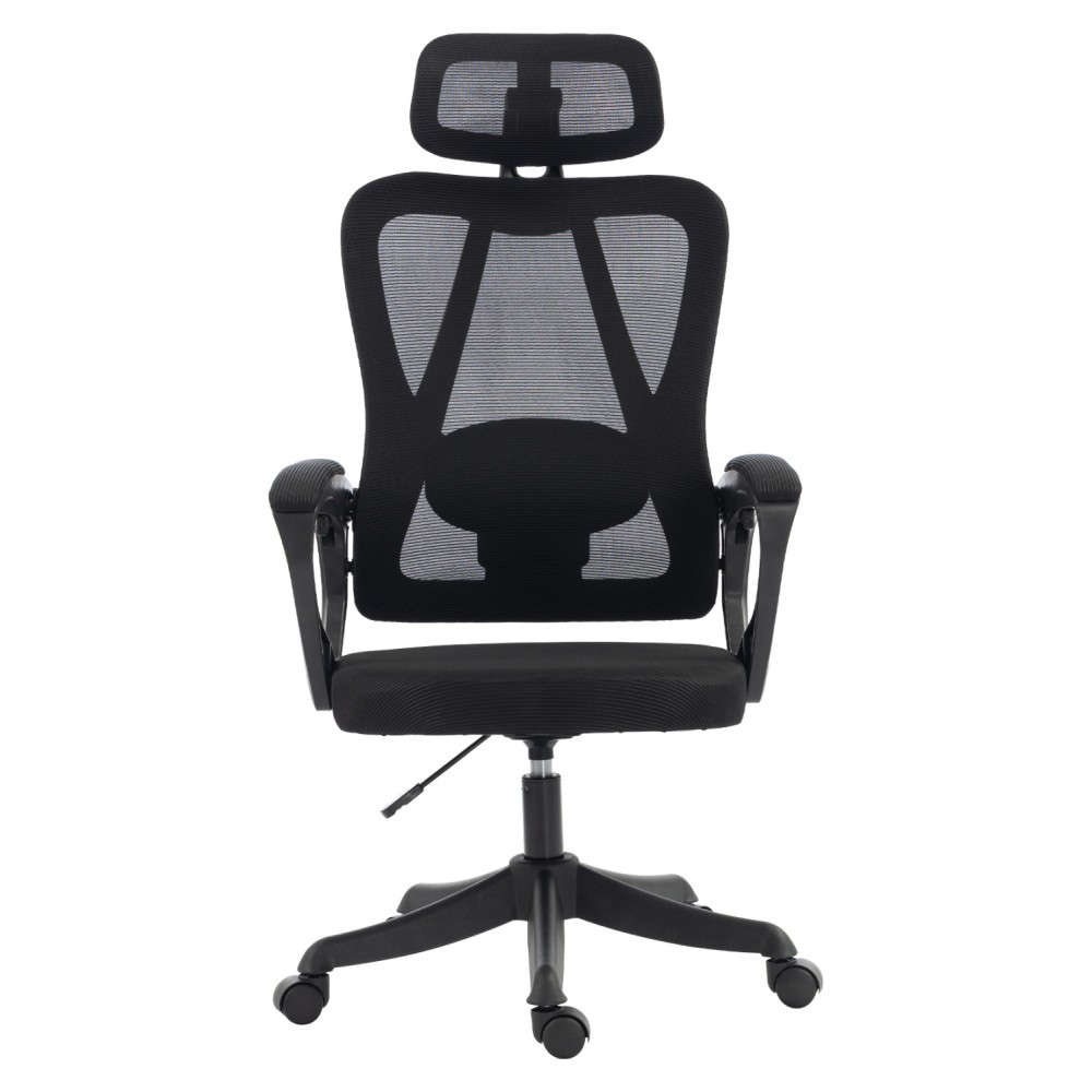 ΚΑΡΕΚΛΑ ΓΡΑΦΕΙΟΥ FRANTIC HM1224.01 ΜΑΥΡO MESH & ΠΟΛΥΠΡΟΠΥΛΕΝΙΟ 60x60x134Υεκ