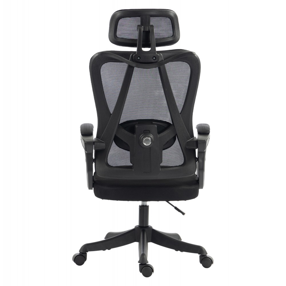 ΚΑΡΕΚΛΑ ΓΡΑΦΕΙΟΥ FRANTIC HM1224.01 ΜΑΥΡO MESH & ΠΟΛΥΠΡΟΠΥΛΕΝΙΟ 60x60x134Υεκ
