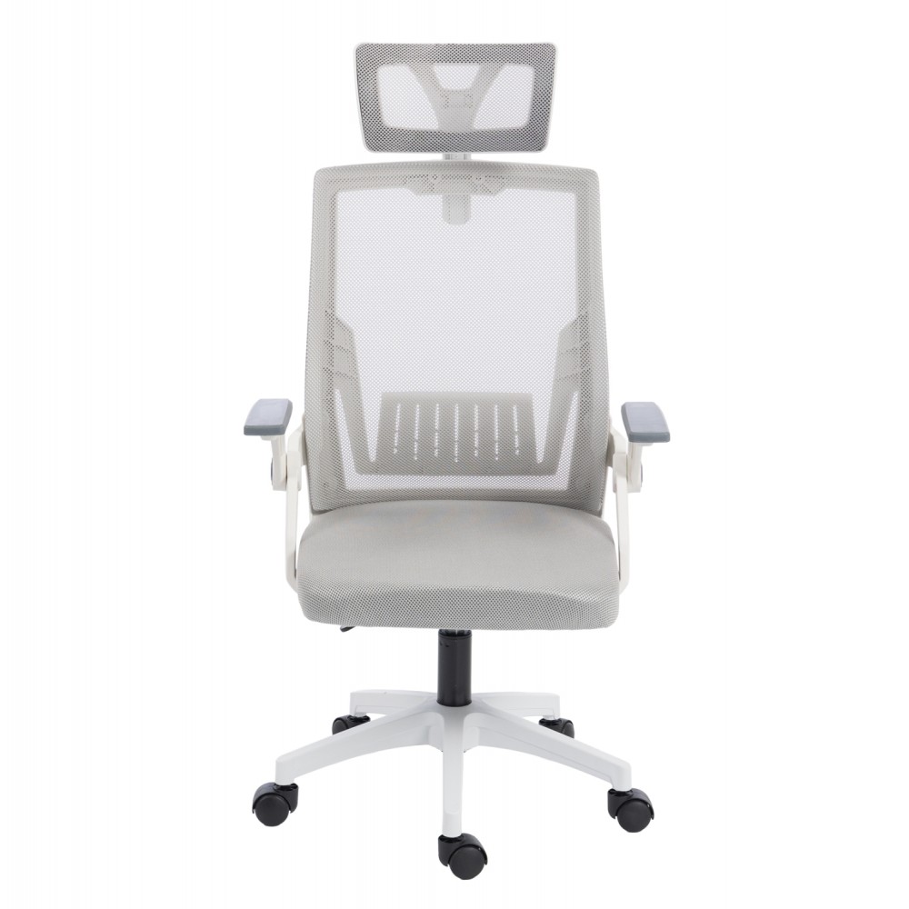 ΚΑΡΕΚΛΑ ΓΡΑΦΕΙΟΥ MATRON HM1226.02 ΛΕΥΚΟ PP--ΑΝΟΙΧΤΟ ΓΚΡΙ MESH 47x47x128Υεκ
