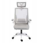 ΚΑΡΕΚΛΑ ΓΡΑΦΕΙΟΥ MATRON HM1226.02 ΛΕΥΚΟ PP--ΑΝΟΙΧΤΟ ΓΚΡΙ MESH 47x47x128Υεκ