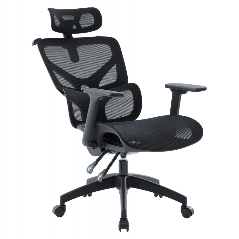ΚΑΡΕΚΛΑ ΓΡΑΦΕΙΟΥ APEX HM1227.01 ΜΑΥΡO MESH & PP 68x68x120-130Υεκ
