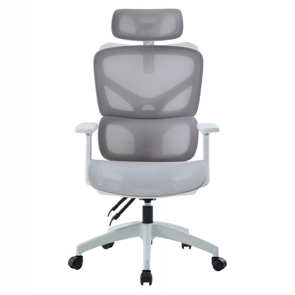 ΚΑΡΕΚΛΑ ΓΡΑΦΕΙΟΥ APEX HM1227.02 ΛΕΥΚΟ PP--ΑΝΟΙΧΤΟ ΓΚΡΙ MESH 68x68x120-130Υεκ
