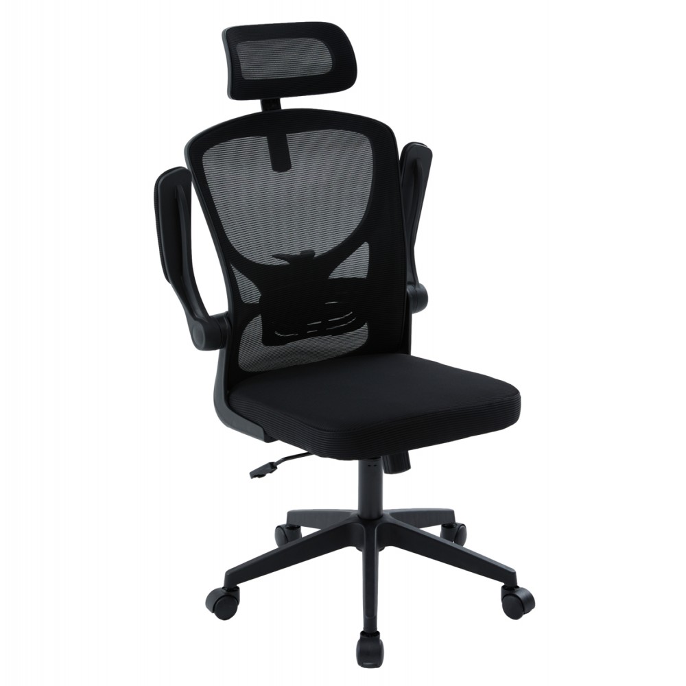 ΚΑΡΕΚΛΑ ΓΡΑΦΕΙΟΥ FLOATER HM1230.01 ΜΑΥΡO MESH & PP 62x62x106-116Υεκ