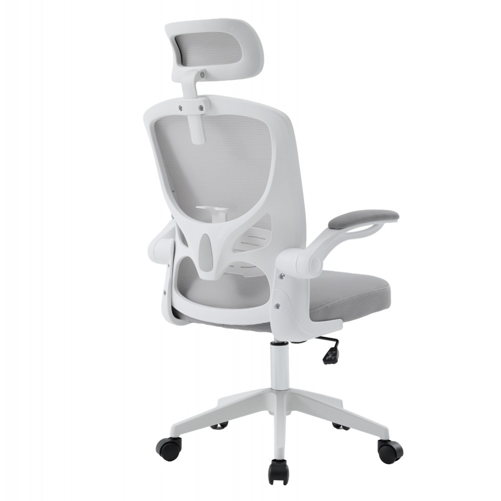 ΚΑΡΕΚΛΑ ΓΡΑΦΕΙΟΥ FLOATER HM1230.02 ΛΕΥΚΟ PP--ΑΝΟΙΧΤΟ ΓΚΡΙ MESH 62x62x106-116Υεκ