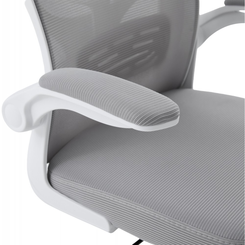 ΚΑΡΕΚΛΑ ΓΡΑΦΕΙΟΥ FLOATER HM1230.02 ΛΕΥΚΟ PP--ΑΝΟΙΧΤΟ ΓΚΡΙ MESH 62x62x106-116Υεκ